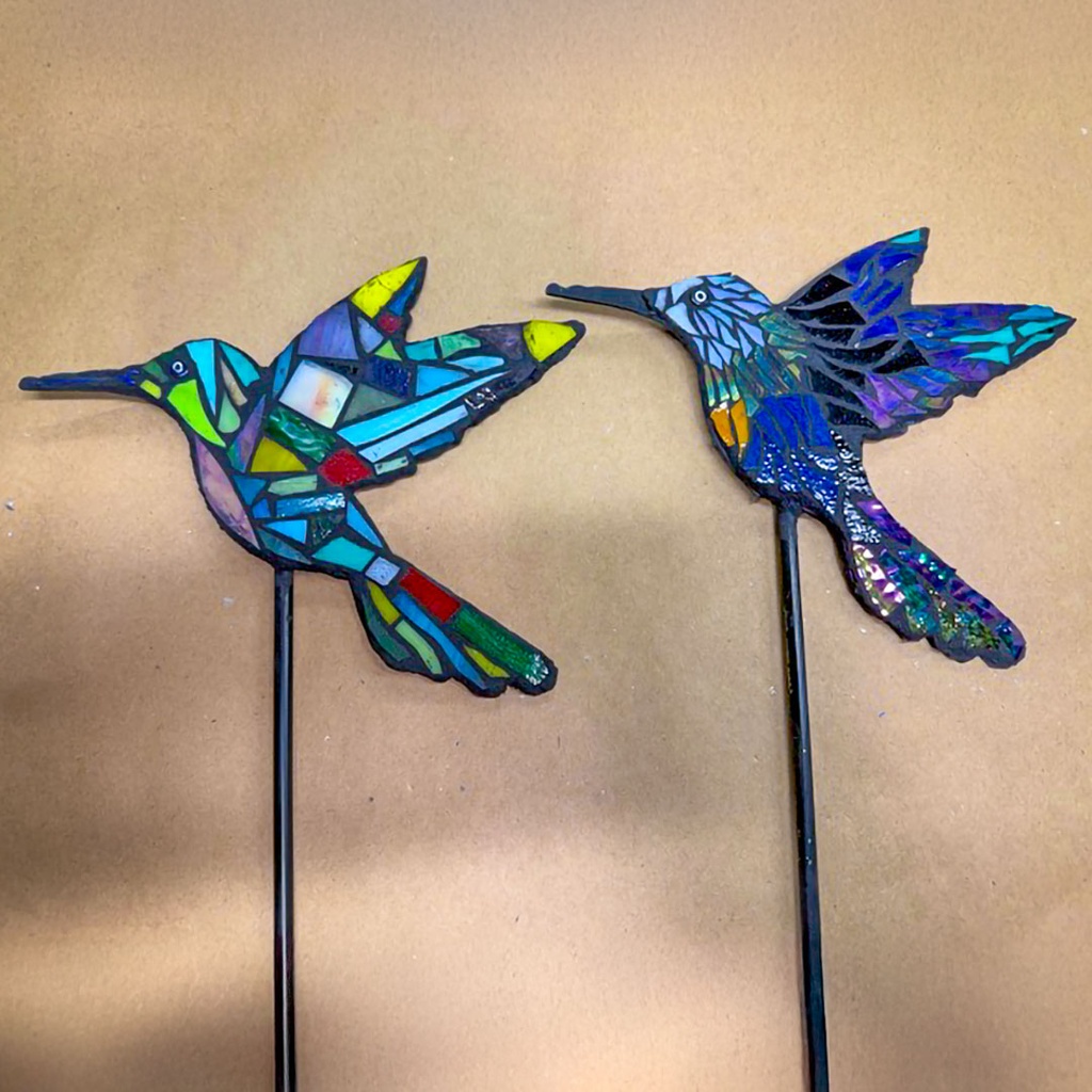 Glass Mosaic: Finish Your Metal Garden Stakes