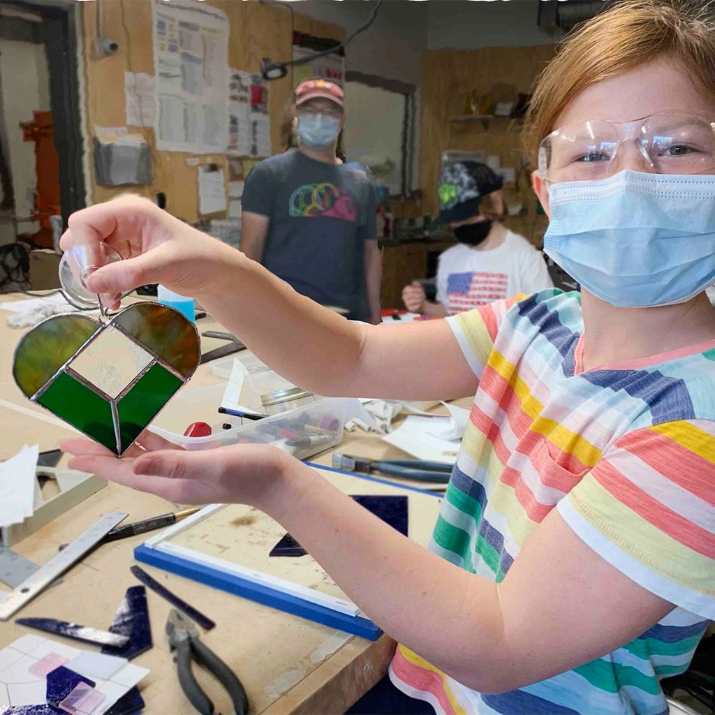 Stained Glass Heart Sun Catcher