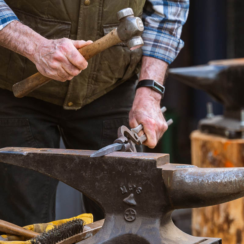 Forge: Twisted Wall Hook with Decorative Leaf