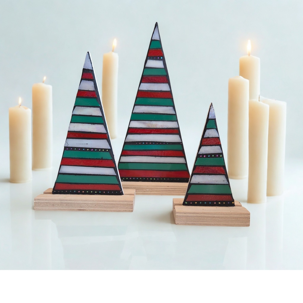 Mosaic Holiday Tree Trio